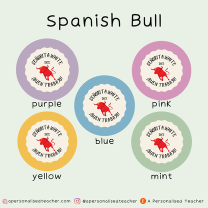 Personalised Spanish Teacher Stickers
