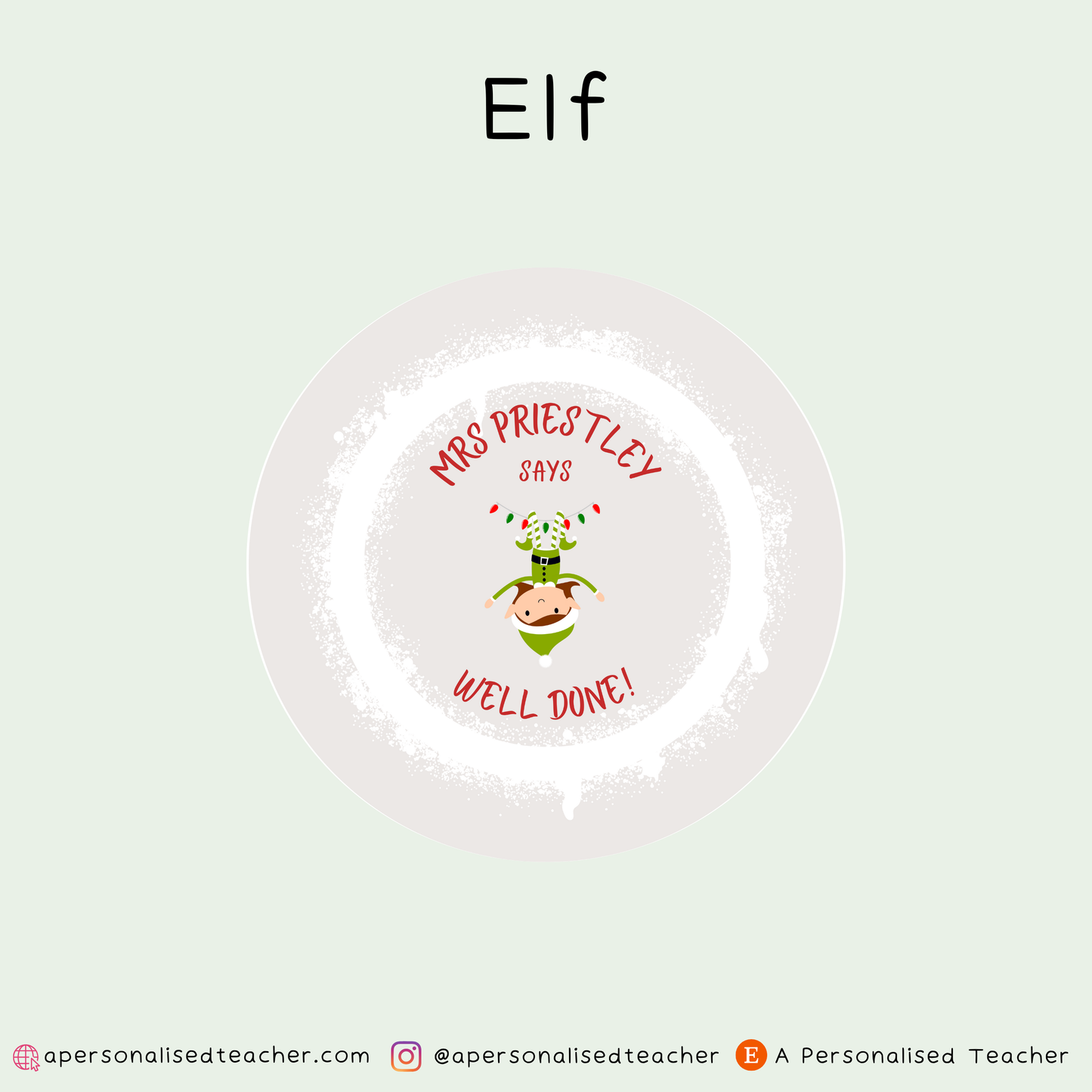 Personalised Christmas Teacher Stickers