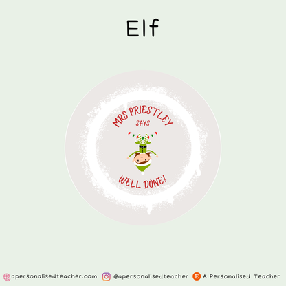 Personalised Christmas Teacher Stickers