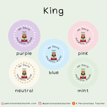 Personalised Monarch Teacher Stickers