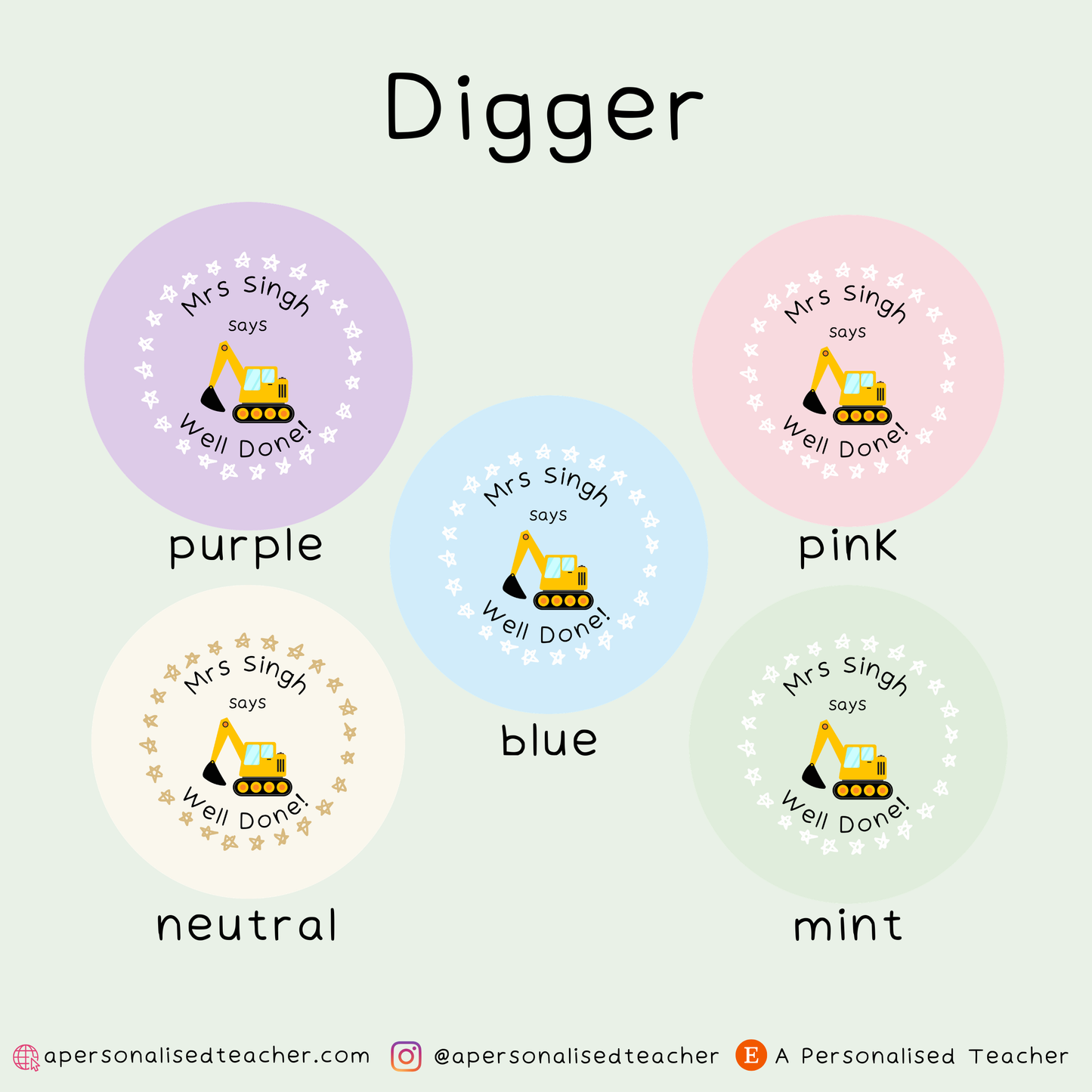 Personalised Vehicle Teacher Stickers