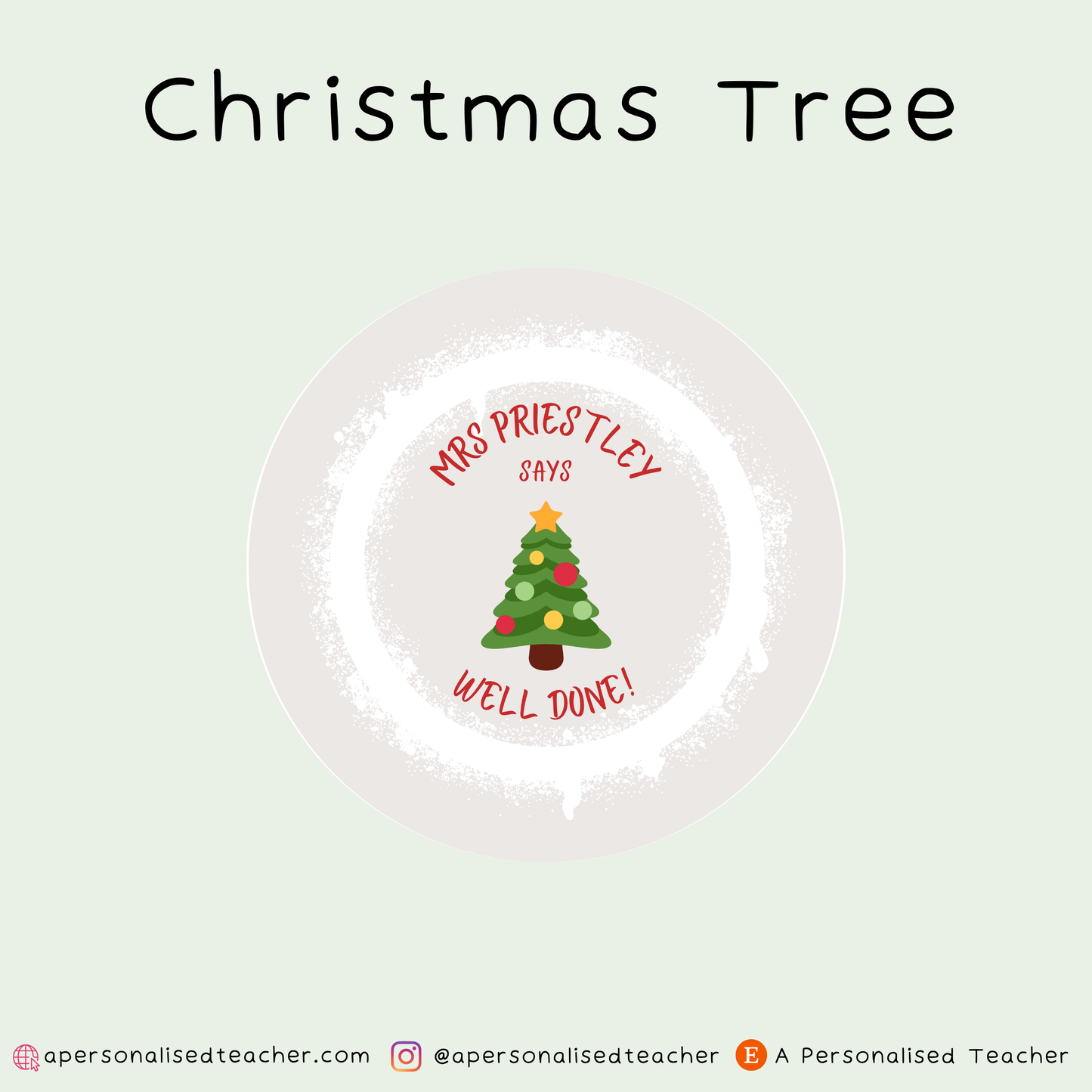 Personalised Christmas Teacher Stickers
