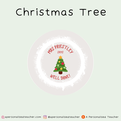 Personalised Christmas Teacher Stickers
