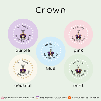 Personalised Monarch Teacher Stickers
