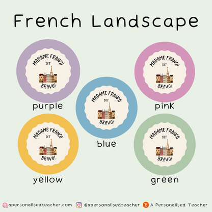 Personalised French Teacher Stickers