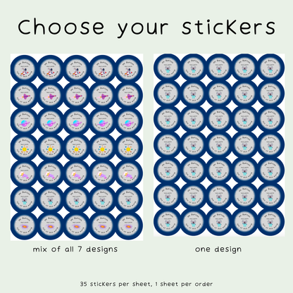 Personalised Out of this World Space Themed Teacher Stickers