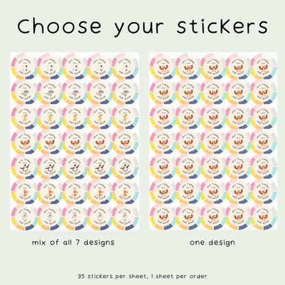 Personalised Dancing Animal Teacher Stickers