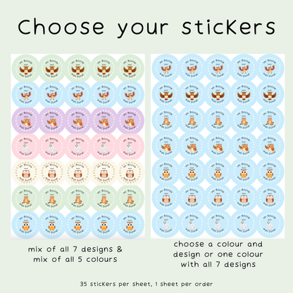 Personalised Owl Teacher Stickers