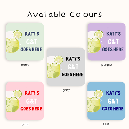 Funny personalised G&T coaster gift