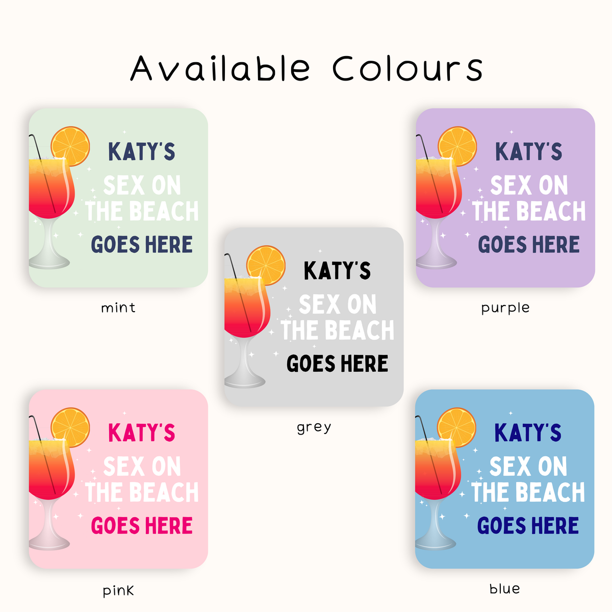 Funny personalised cocktail coaster for hen party