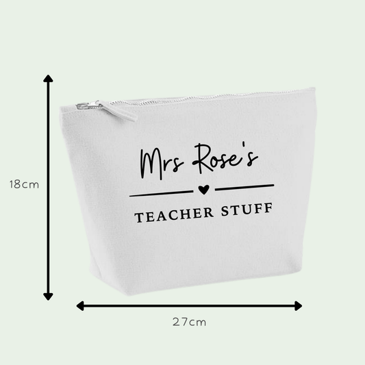 Personalised canvas teacher stationery bag
