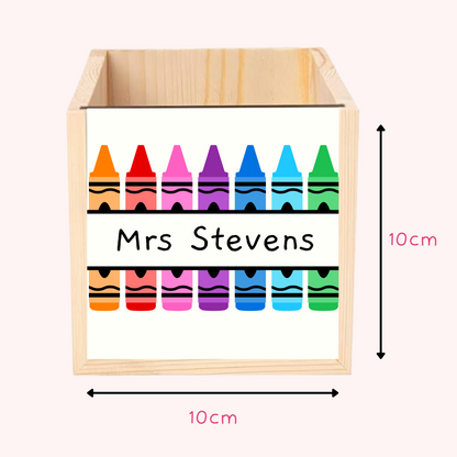 Personalised teacher pencil pot with name