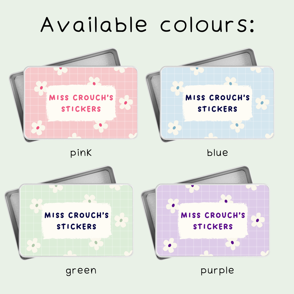 Personalised teacher stickers tin for classroom reward stickers