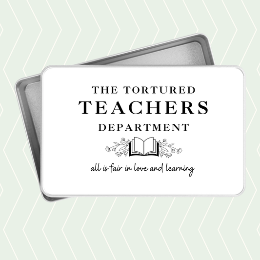 The Tortured Teachers Department tin for Swiftie teachers