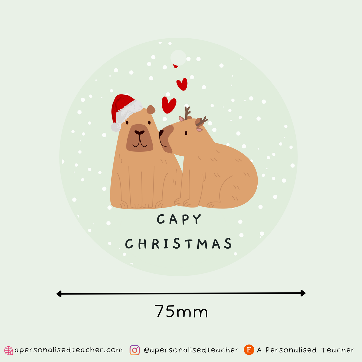Funny capybara Christmas bauble, cute novelty animal Christmas decoration for capybara lovers